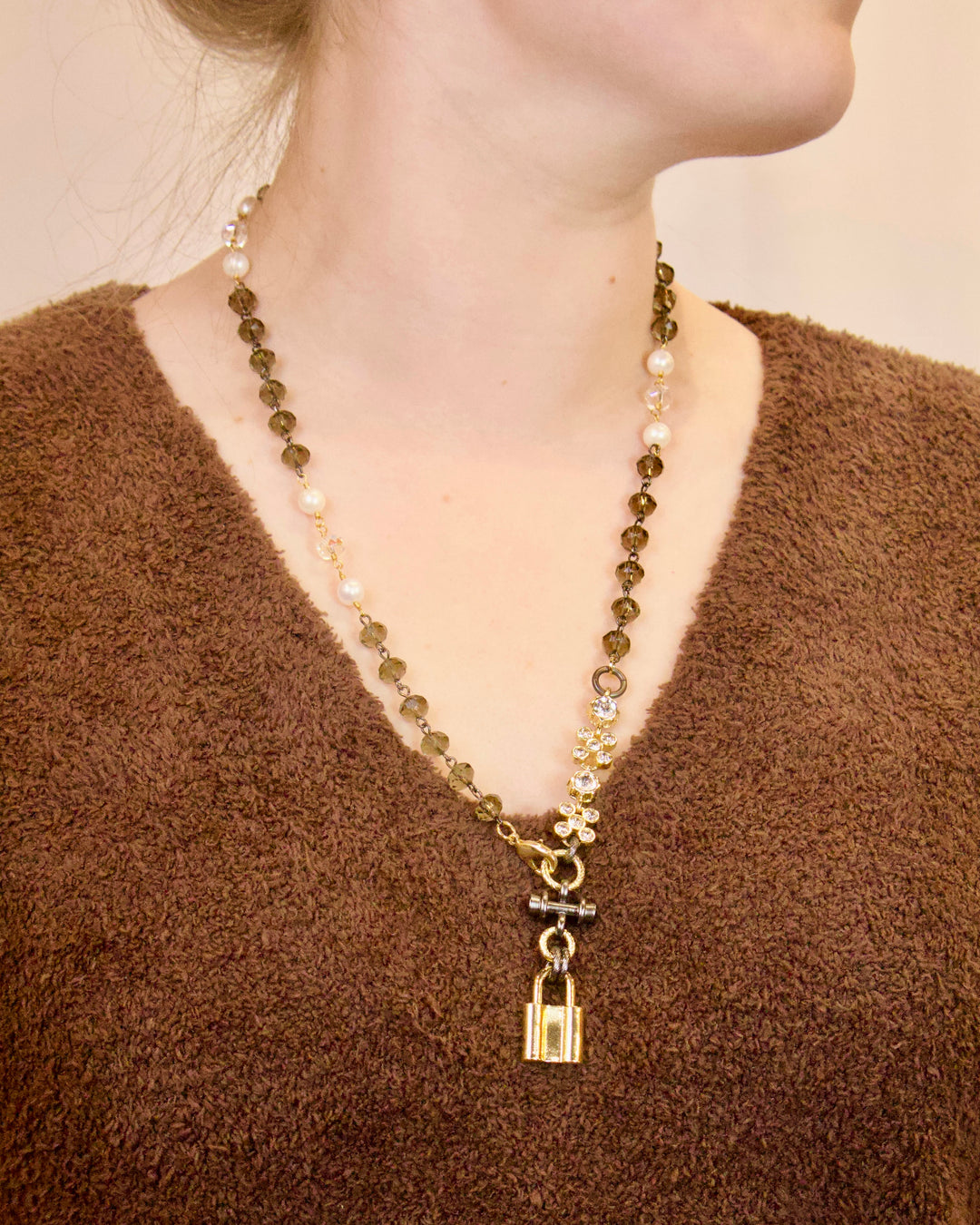 NW-25-158 - Love Lock Long Necklace-10-Jewelry-Michele Busch Jewelry-Krista Anne's Boutique, Women's Fashion and Accessories Located in Oklahoma City, OK and Black Mountain, NC