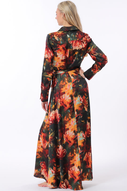 DA32308H - Fall Florals Wrap Dress-06-Dresses/Jumpsuits-Aslan Rose-Krista Anne's Boutique, Women's Fashion and Accessories Located in Oklahoma City, OK and Black Mountain, NC