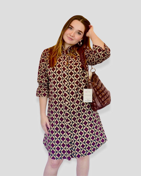 6160937 - Clover Print Dress-06-Dresses/Jumpsuits-Boho Chic-Krista Anne's Boutique, Women's Fashion and Accessories Located in Oklahoma City, OK and Black Mountain, NC