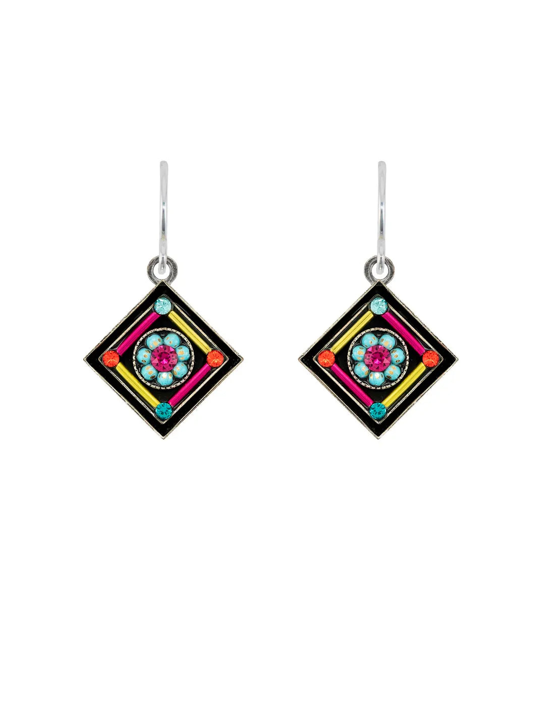 E711-MC - Architectural Diamond Shape Earring-10-Jewelry-Firefly Mosaic Jewelry-Krista Anne's Boutique, Women's Fashion and Accessories Located in Oklahoma City, OK and Black Mountain, NC