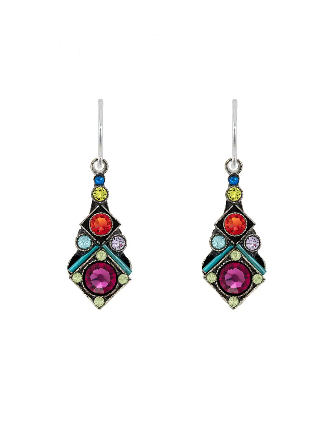 E790-MC - Rainbow Diamond Shape Drop Earring-10-Jewelry-Firefly Mosaic Jewelry-Krista Anne's Boutique, Women's Fashion and Accessories Located in Oklahoma City, OK and Black Mountain, NC