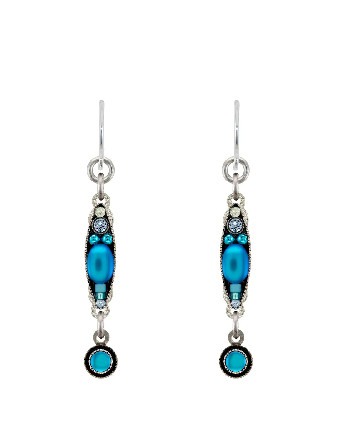 E807-LB - Moonlight Linear Two Tier Earrings-10-Jewelry-Firefly Mosaic Jewelry-Krista Anne's Boutique, Women's Fashion and Accessories Located in Oklahoma City, OK and Black Mountain, NC