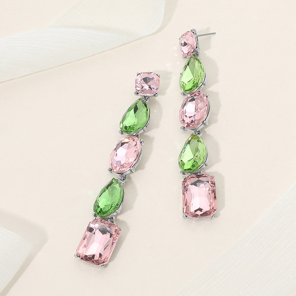 EVE1888-SPKGR - Faceted Multi Shape Earrings-10-Jewelry-Wona Trading, Inc.-Krista Anne's Boutique, Women's Fashion and Accessories Located in Oklahoma City, OK and Black Mountain, NC