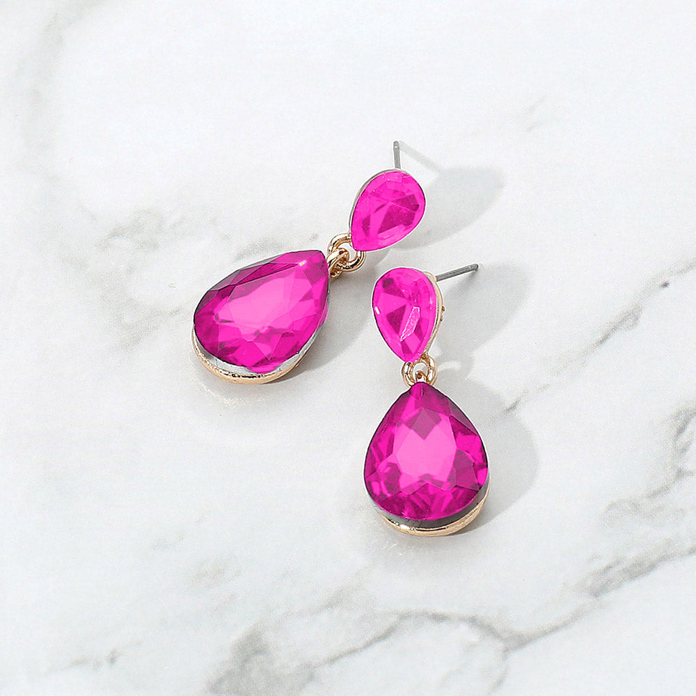 EVE2337 - Teardrop Crystal Post Earrings-10-Jewelry-Wona Trading, Inc.-Krista Anne's Boutique, Women's Fashion and Accessories Located in Oklahoma City, OK and Black Mountain, NC