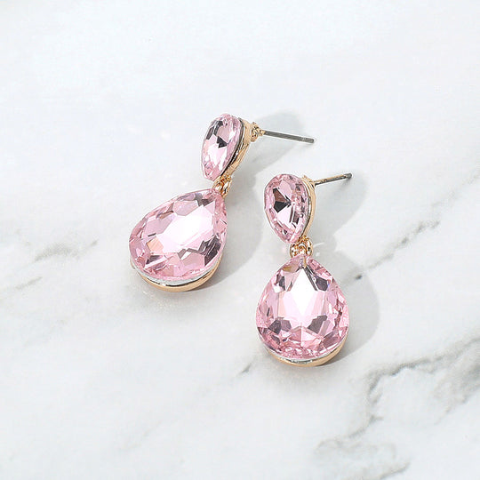 EVE2337 - Teardrop Crystal Post Earrings-10-Jewelry-Wona Trading, Inc.-Krista Anne's Boutique, Women's Fashion and Accessories Located in Oklahoma City, OK and Black Mountain, NC