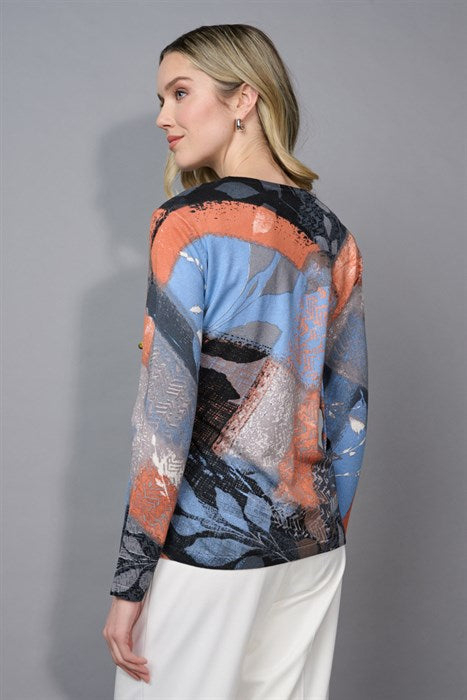 FK720QJ - Crewneck Printed Top-02-Tops/Blouses-Picadilly-Krista Anne's Boutique, Women's Fashion and Accessories Located in Oklahoma City, OK and Black Mountain, NC
