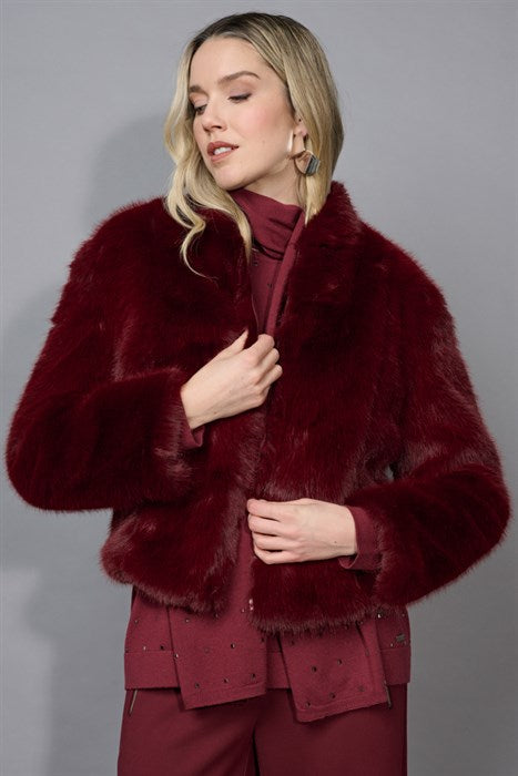 FL484 - Crop Fur Jacket-01-Jackets/Blazers-Picadilly-Krista Anne's Boutique, Women's Fashion and Accessories Located in Oklahoma City, OK and Black Mountain, NC
