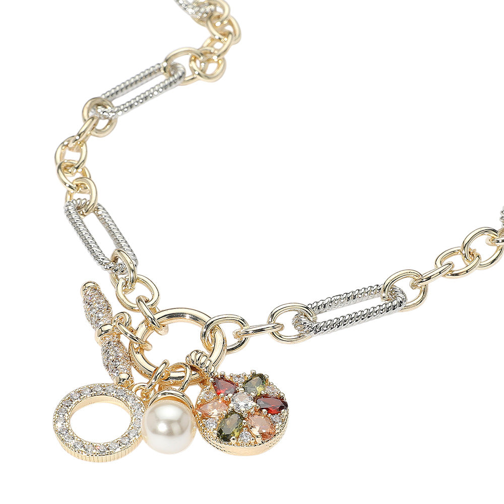 FN1038 - Crystal Charms Mixed Link Necklace-10-Jewelry-Wona Trading, Inc.-Krista Anne's Boutique, Women's Fashion and Accessories Located in Oklahoma City, OK and Black Mountain, NC