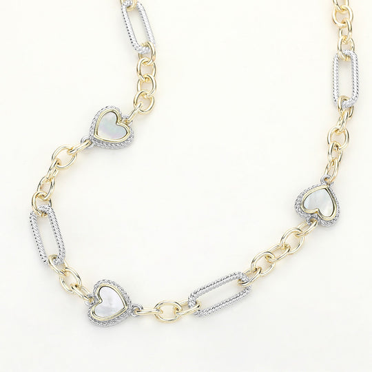 FN8996 - Luna Heart Station Necklace-10-Jewelry-Wona Trading, Inc.-Krista Anne's Boutique, Women's Fashion and Accessories Located in Oklahoma City, OK and Black Mountain, NC