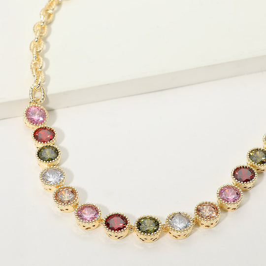 FN9326-NGDM - Color Drops Necklace-10-Jewelry-Wona Trading, Inc.-Krista Anne's Boutique, Women's Fashion and Accessories Located in Oklahoma City, OK and Black Mountain, NC