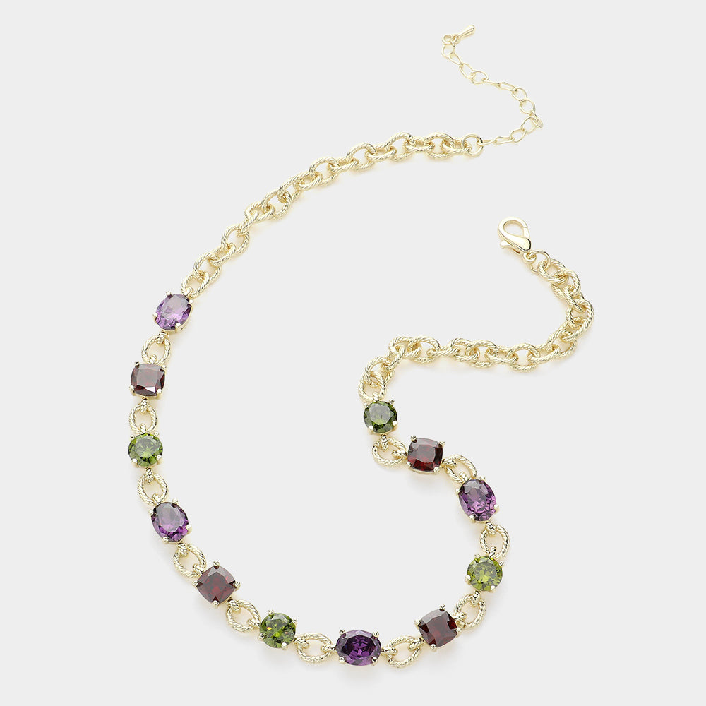 FE9671 - Celeste CZ Cushion Station Earrings-10-Jewelry-Wona Trading, Inc.-Krista Anne's Boutique, Women's Fashion and Accessories Located in Oklahoma City, OK and Black Mountain, NC