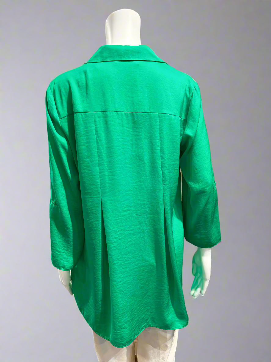 R5517 - Woven Blouse-02-Tops/Blouses-Renuar-Krista Anne's Boutique, Women's Fashion and Accessories Located in Oklahoma City, OK and Black Mountain, NC