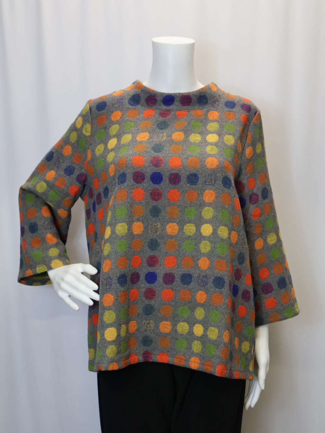 25826 - Dot Mock Neck Top-02-Tops/Blouses-Shana-Krista Anne's Boutique, Women's Fashion and Accessories Located in Oklahoma City, OK and Black Mountain, NC