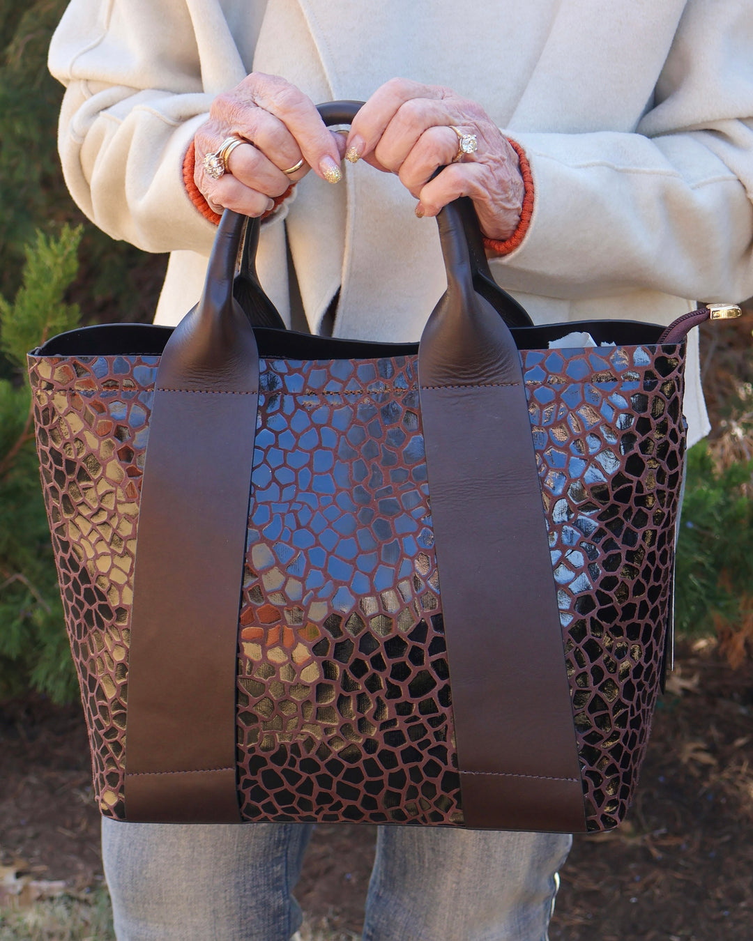 R-2674 - Brown Leather Bag-09-Accessories-Vintage Decor Inc.-Krista Anne's Boutique, Women's Fashion and Accessories Located in Oklahoma City, OK and Black Mountain, NC