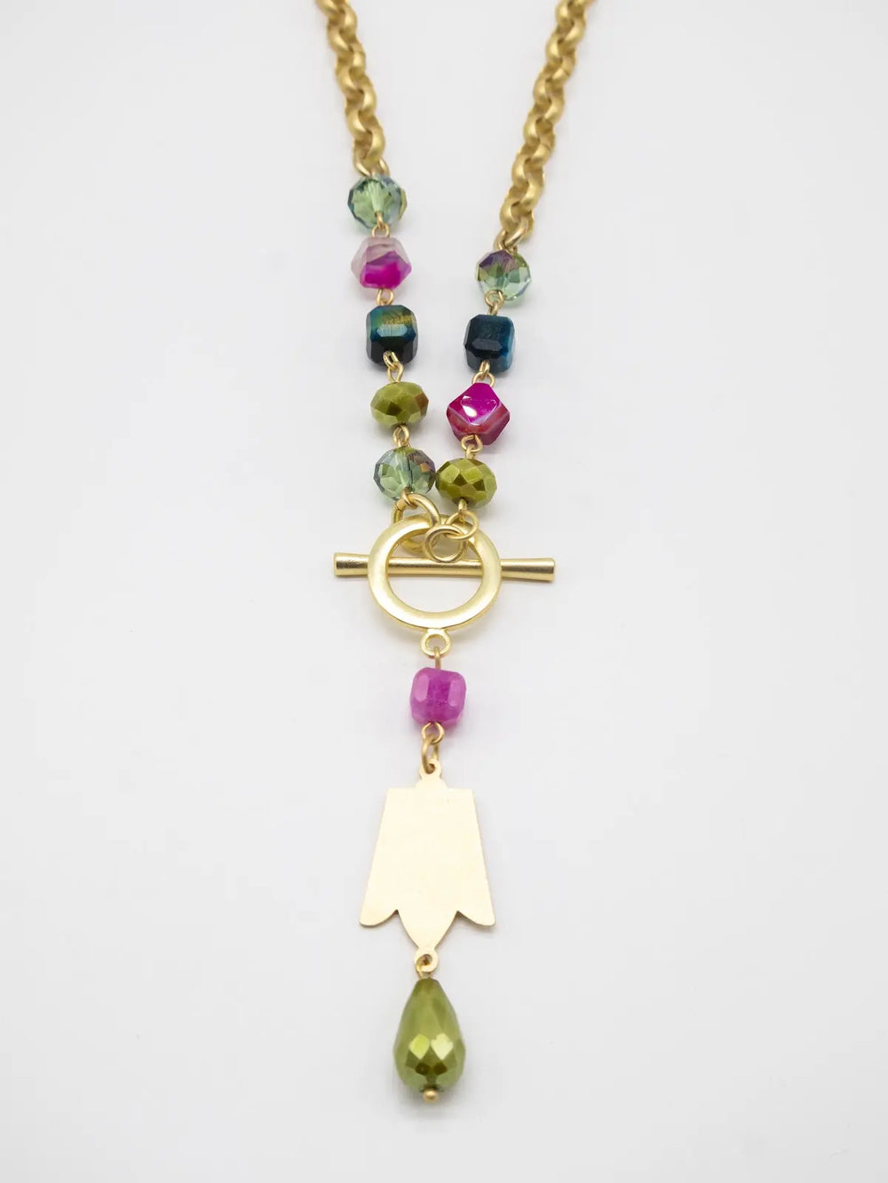 NW-25-112 - Beaded Toggle Pendant Necklace-10-Jewelry-Michele Busch Jewelry-Krista Anne's Boutique, Women's Fashion and Accessories Located in Oklahoma City, OK and Black Mountain, NC