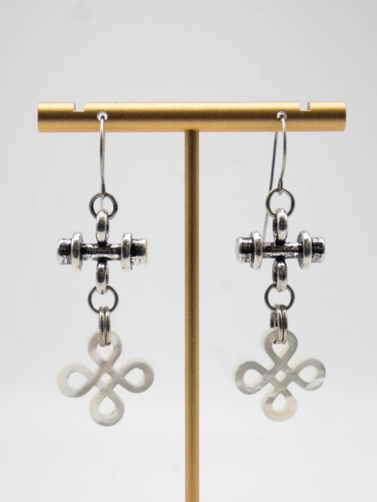 ET-26-150 - Quatrefoil Drop Earrings-10-Jewelry-Michele Busch Jewelry-Krista Anne's Boutique, Women's Fashion and Accessories Located in Oklahoma City, OK and Black Mountain, NC