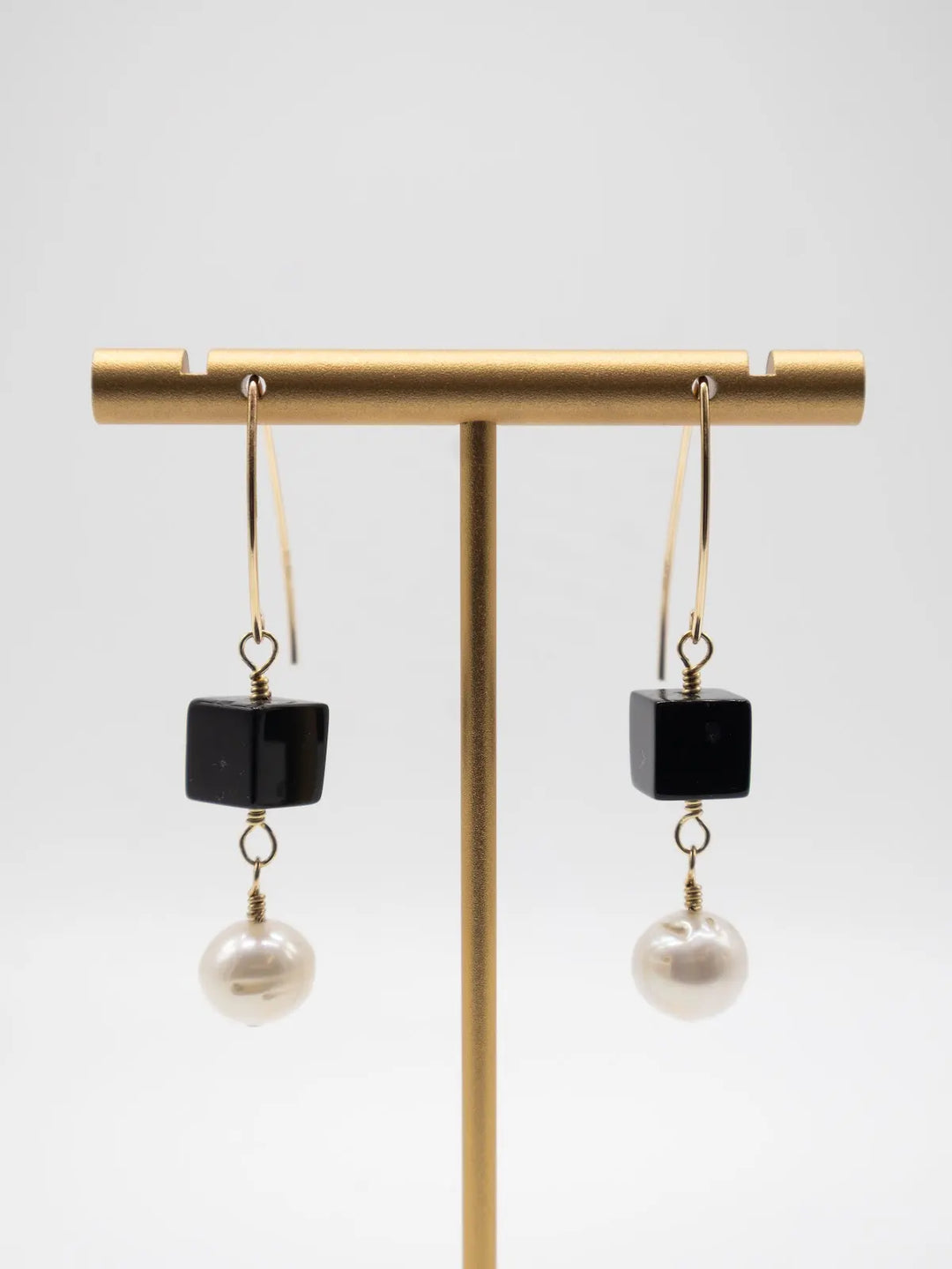 ET-26-92 - Pearl and Onyx Drop Earrings-10-Jewelry-Michele Busch Jewelry-Krista Anne's Boutique, Women's Fashion and Accessories Located in Oklahoma City, OK and Black Mountain, NC