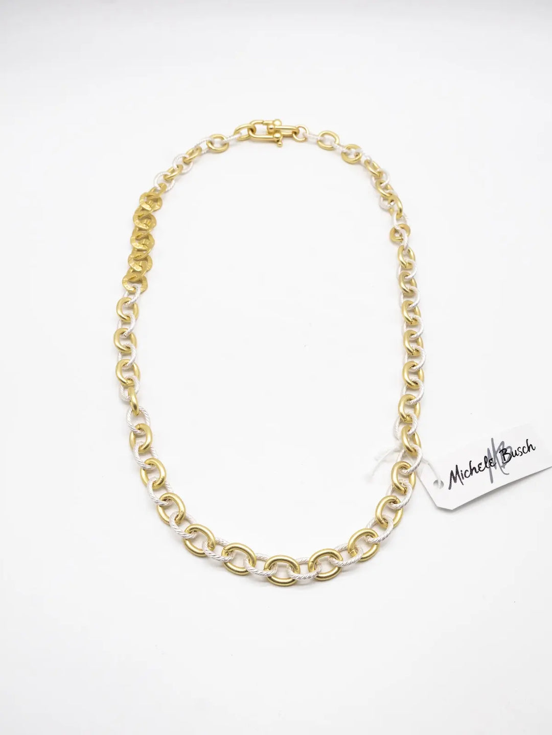 NW-26-1 - Mixed Metal Link Necklace-10-Jewelry-Michele Busch Jewelry-Krista Anne's Boutique, Women's Fashion and Accessories Located in Oklahoma City, OK and Black Mountain, NC