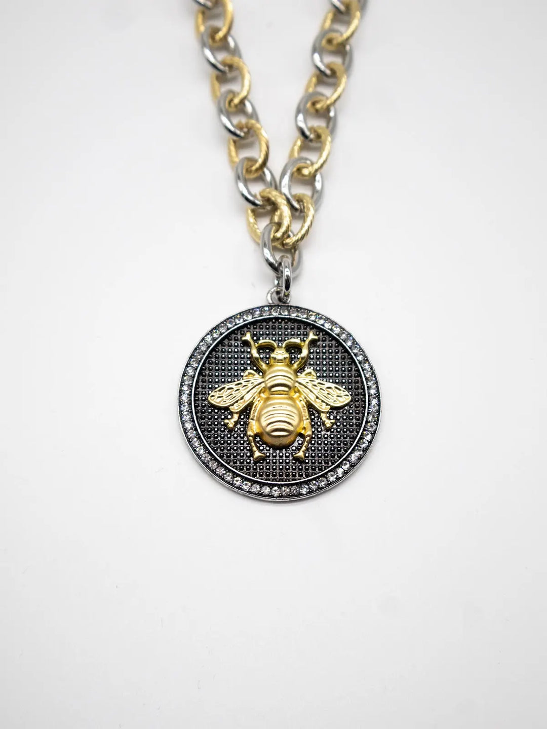 NW-24-121 - Bee Medallion Necklace-10-Jewelry-Michele Busch Jewelry-Krista Anne's Boutique, Women's Fashion and Accessories Located in Oklahoma City, OK and Black Mountain, NC