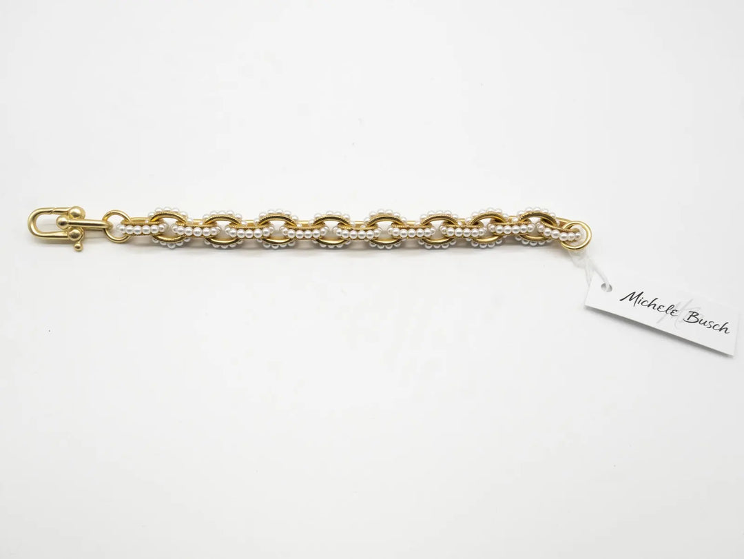 BW-26-5 - Pearl Link Bracelet-10-Jewelry-Michele Busch Jewelry-Krista Anne's Boutique, Women's Fashion and Accessories Located in Oklahoma City, OK and Black Mountain, NC