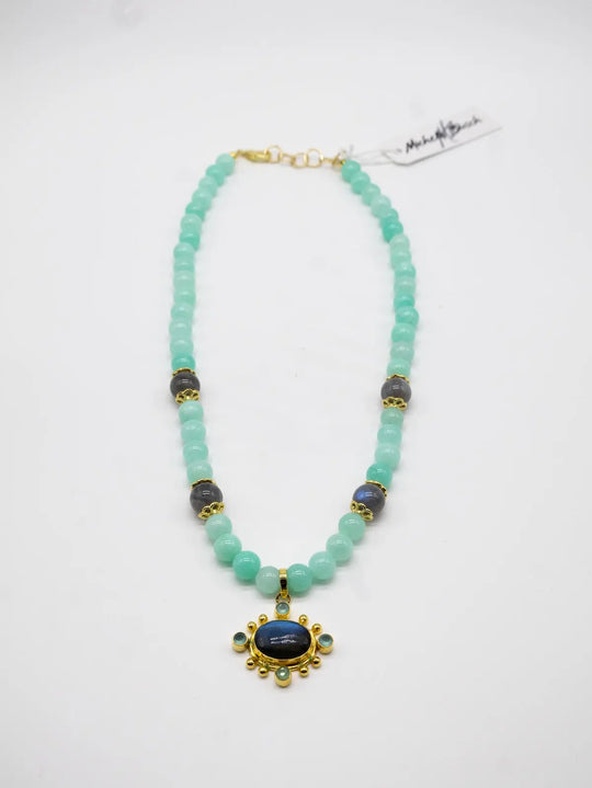 NT-26-22A - Beaded Pendant Necklace-10-Jewelry-Michele Busch Jewelry-Krista Anne's Boutique, Women's Fashion and Accessories Located in Oklahoma City, OK and Black Mountain, NC