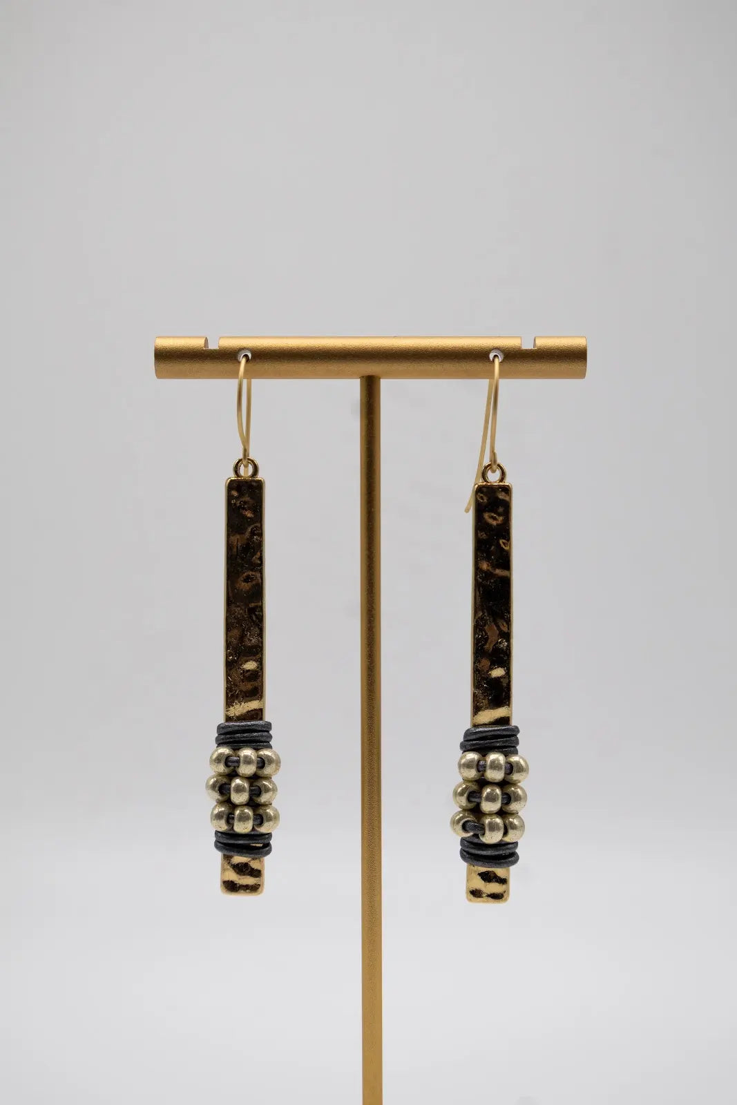 EW-22-90 - Hammered Bar Earrings-10-Jewelry-Michele Busch Jewelry-Krista Anne's Boutique, Women's Fashion and Accessories Located in Oklahoma City, OK and Black Mountain, NC