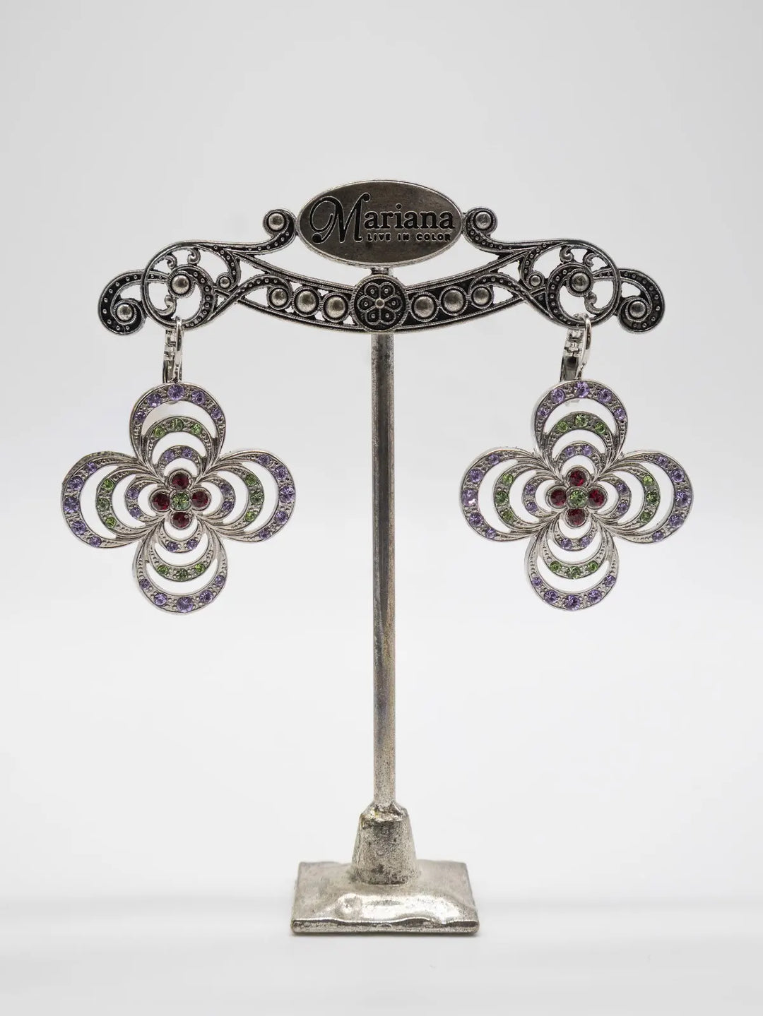 E-1209/1-6007 - Filigree Blossom Leverback Earrings-10-Jewelry-Mariana-Krista Anne's Boutique, Women's Fashion and Accessories Located in Oklahoma City, OK and Black Mountain, NC