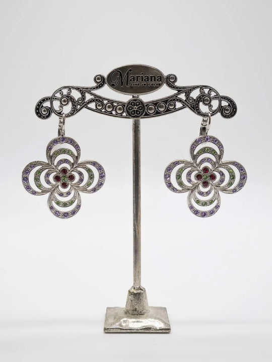 E-1209/1-6007 - Filigree Blossom Leverback Earrings-10-Jewelry-Mariana-Krista Anne's Boutique, Women's Fashion and Accessories Located in Oklahoma City, OK and Black Mountain, NC