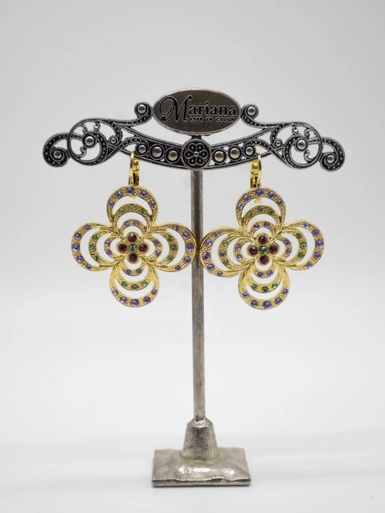E-1209/1-6007 - Filigree Blossom Leverback Earrings-10-Jewelry-Mariana-Krista Anne's Boutique, Women's Fashion and Accessories Located in Oklahoma City, OK and Black Mountain, NC