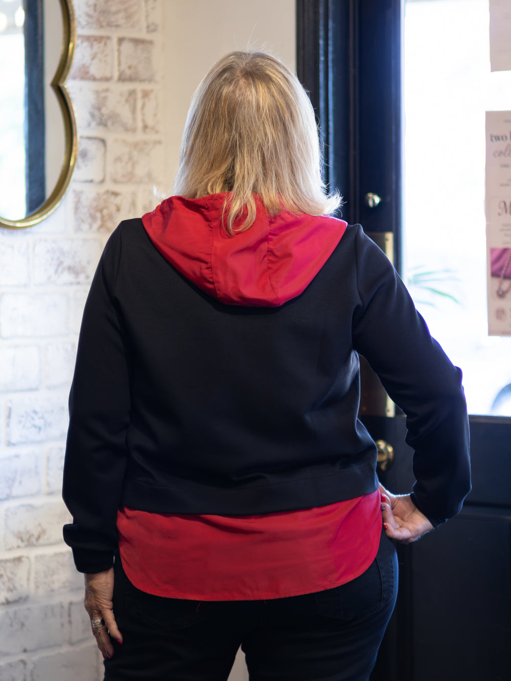 54325-K - Kaylee Top w/ Hood-02-Tops/Blouses-Joh-Krista Anne's Boutique, Women's Fashion and Accessories Located in Oklahoma City, OK and Black Mountain, NC