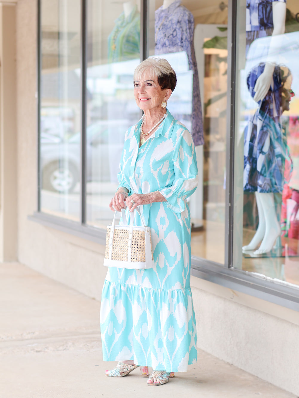 1291130 - Ikat Long Dress-06-Dresses/Jumpsuits-Boho Chic-Krista Anne's Boutique, Women's Fashion and Accessories Located in Oklahoma City, OK and Black Mountain, NC