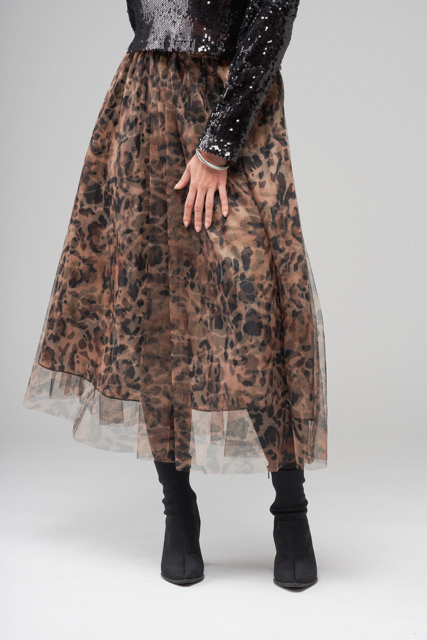 BCS8931B - Printed Mesh Skirt-04-Bottoms-Insight-Krista Anne's Boutique, Women's Fashion and Accessories Located in Oklahoma City, OK and Black Mountain, NC