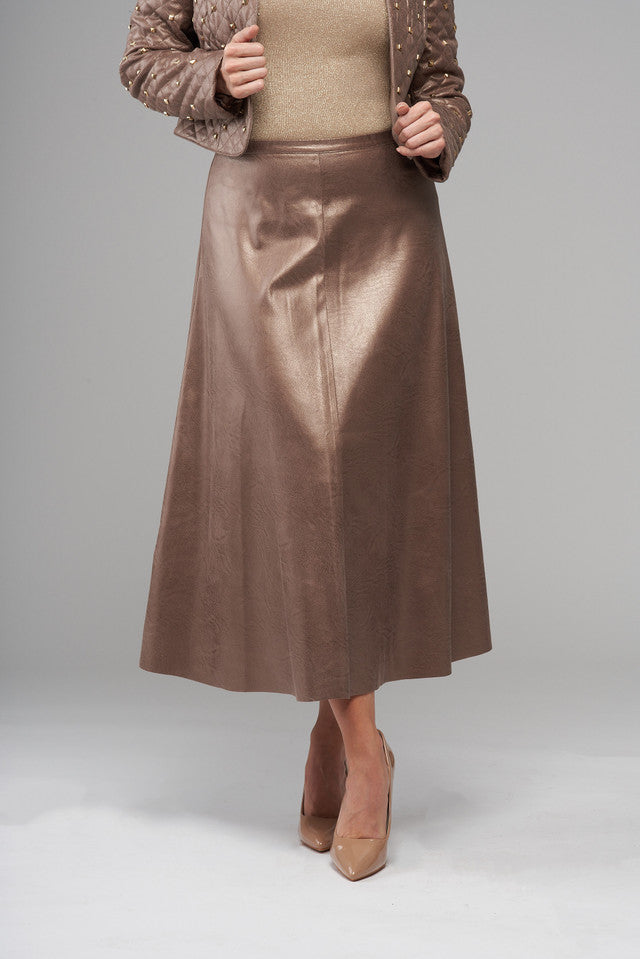 BCS8917B - Faux Vegan Leather Skirt-04-Bottoms-Insight-Krista Anne's Boutique, Women's Fashion and Accessories Located in Oklahoma City, OK and Black Mountain, NC