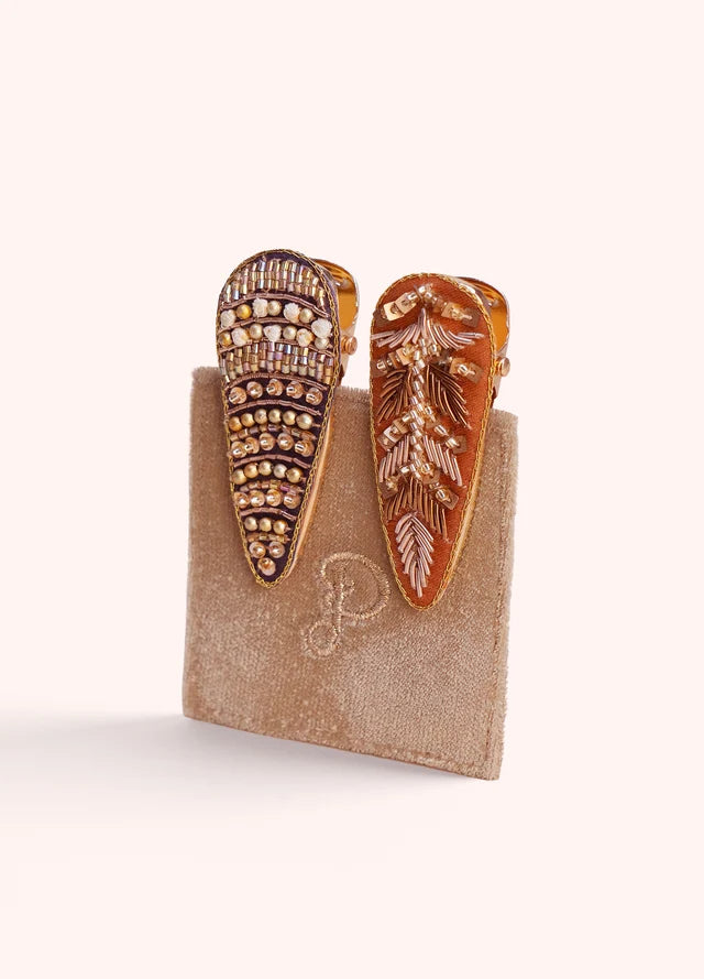 JEW51 - Deco Beads and Tree Jewelled Hair Clips (Set of 2)-09-Accessories-Powder-Krista Anne's Boutique, Women's Fashion and Accessories Located in Oklahoma City, OK and Black Mountain, NC