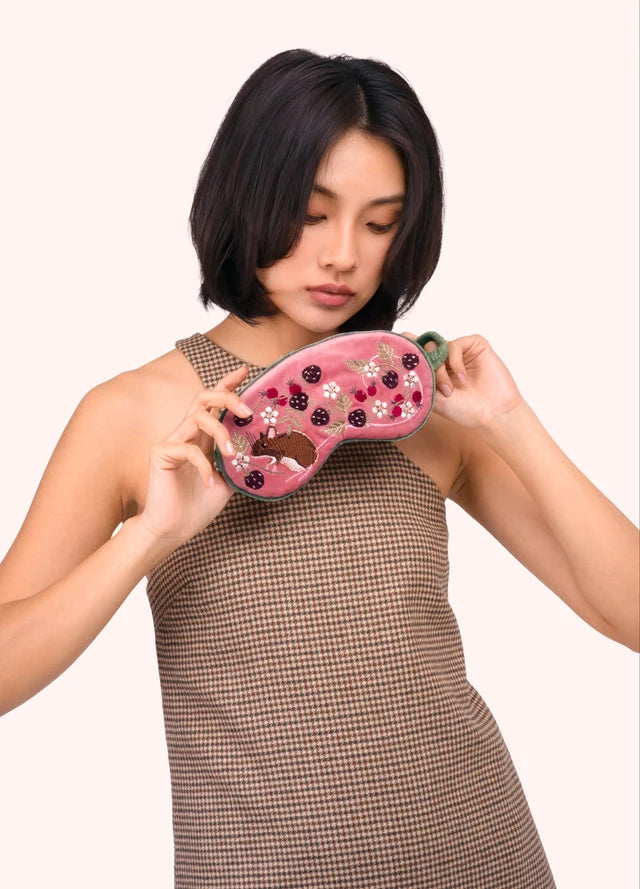 LEM34 - Mouse Embroidered Velvet Eye Mask-09-Accessories-Powder-Krista Anne's Boutique, Women's Fashion and Accessories Located in Oklahoma City, OK and Black Mountain, NC