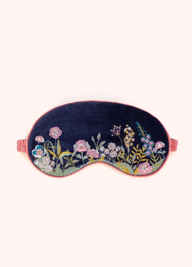 LEM35 - Embroidered Florals Velvet Eye Mask-09-Accessories-Powder-Krista Anne's Boutique, Women's Fashion and Accessories Located in Oklahoma City, OK and Black Mountain, NC