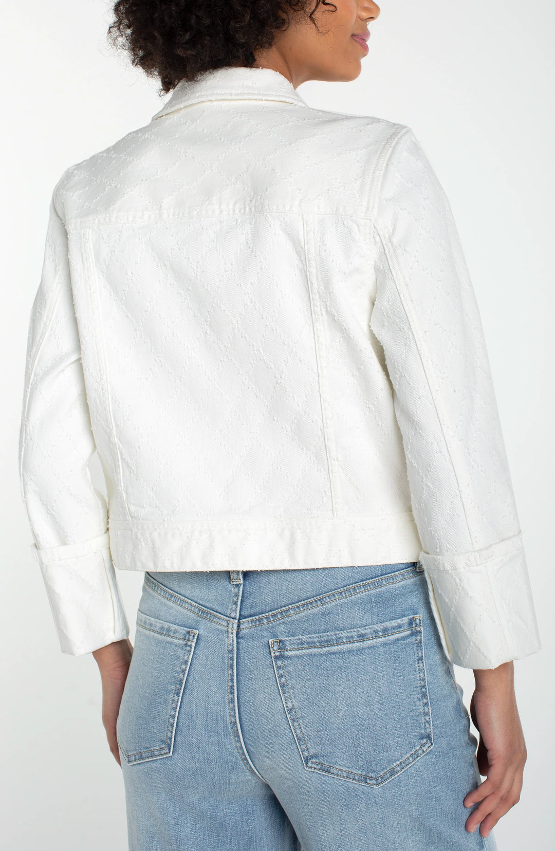 LM1C94WPD - Cropped Jacket w/ Cuffed Sleeves-01-Jackets/Blazers-Liverpool-Krista Anne's Boutique, Women's Fashion and Accessories Located in Oklahoma City, OK and Black Mountain, NC