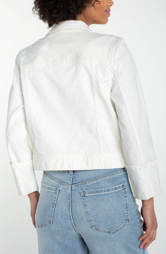 LM1C94WPD - Cropped Jacket w/ Cuffed Sleeves-01-Jackets/Blazers-Liverpool-Krista Anne's Boutique, Women's Fashion and Accessories Located in Oklahoma City, OK and Black Mountain, NC