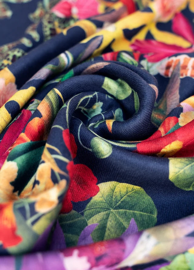 LUX17 - Botanical Kaleidoscope Lux Print Scarf-09-Accessories-Powder-Krista Anne's Boutique, Women's Fashion and Accessories Located in Oklahoma City, OK and Black Mountain, NC