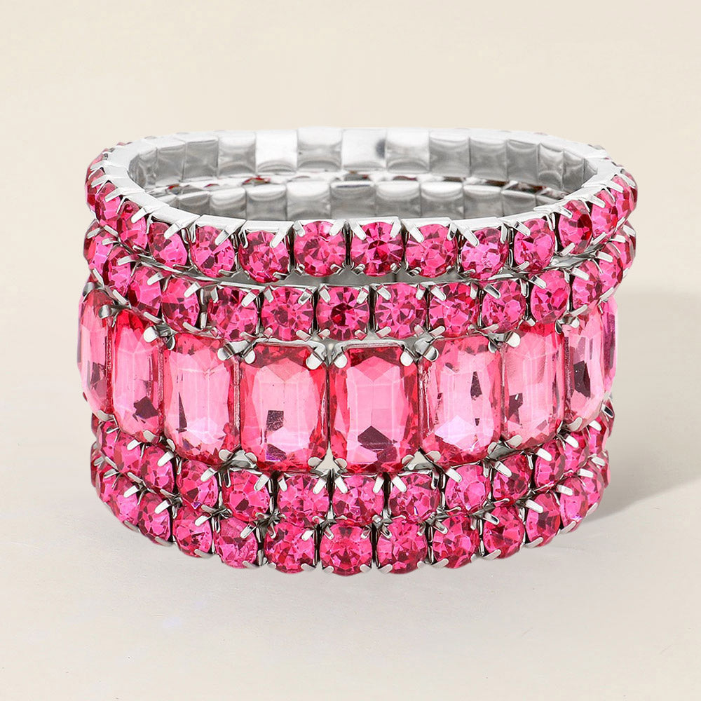 MLB629 - Stretch Crystal Bracelet Set-10-Jewelry-Wona Trading, Inc.-Krista Anne's Boutique, Women's Fashion and Accessories Located in Oklahoma City, OK and Black Mountain, NC