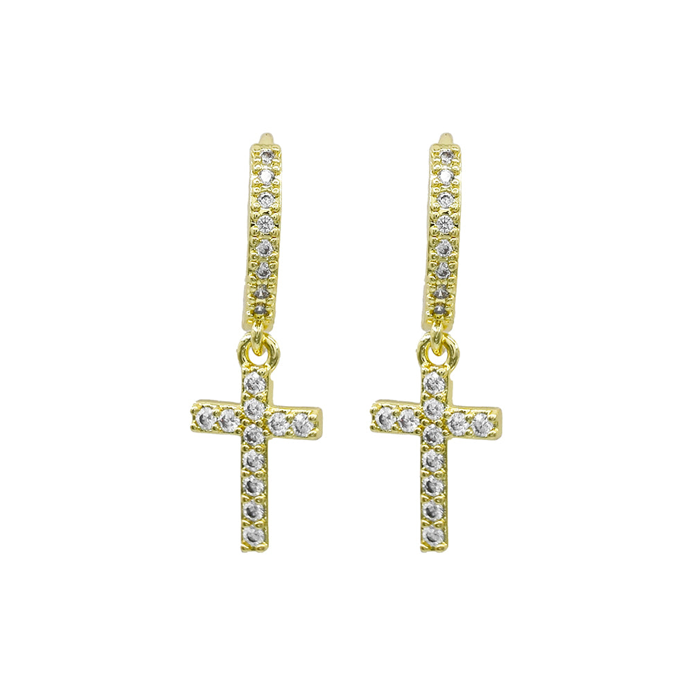 MSE5606 - Pave Cross Earrings