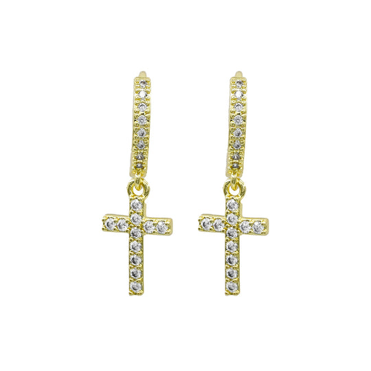 MSE5606 - Pave Cross Earrings
