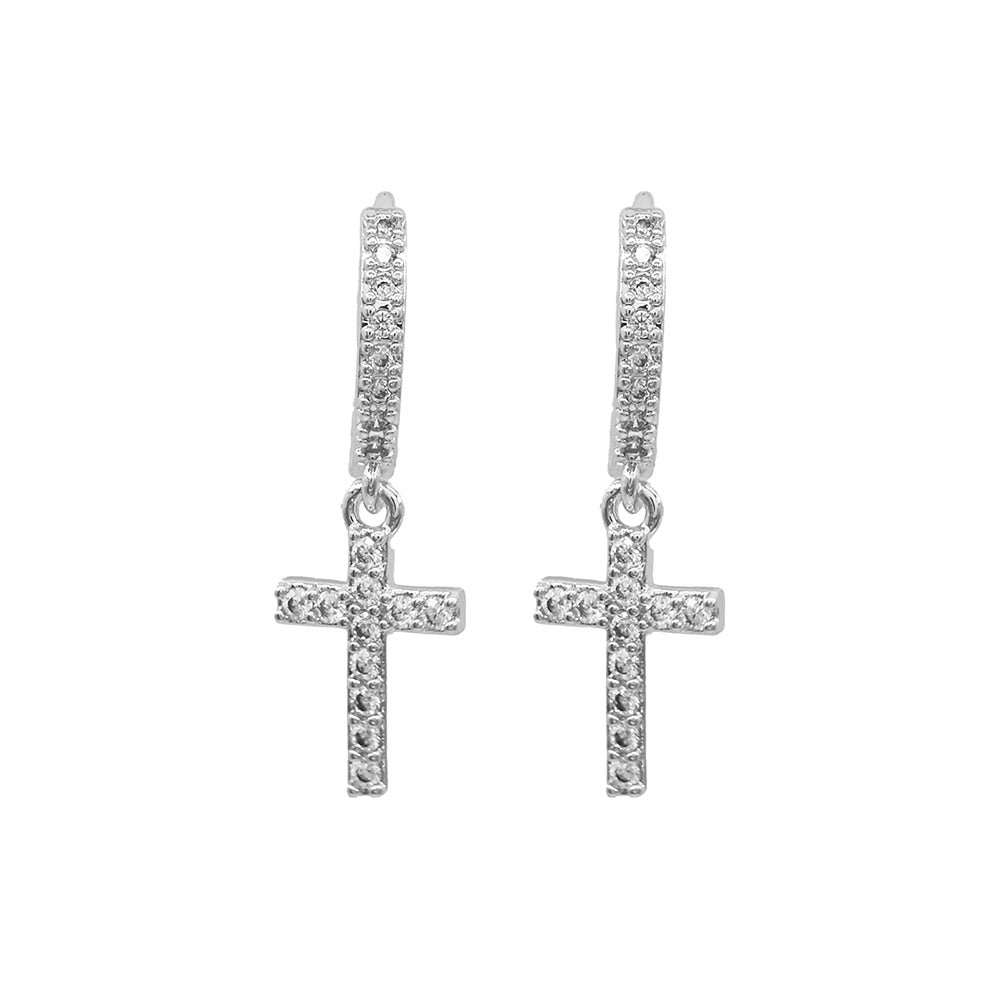 MSE5606 - Pave Cross Earrings