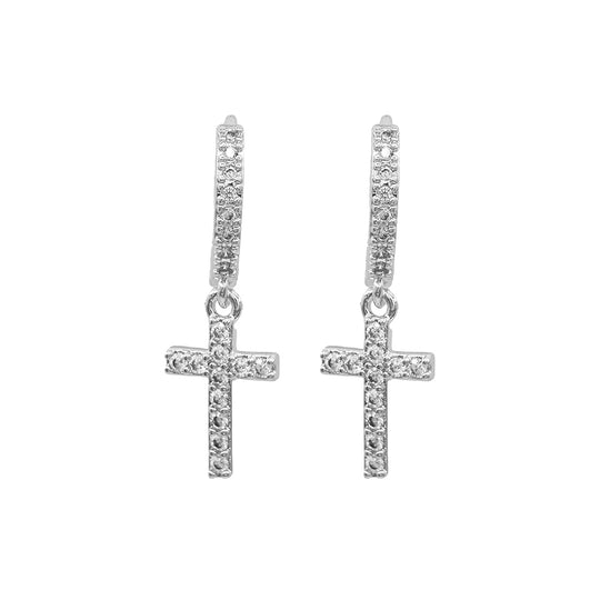MSE5606 - Pave Cross Earrings