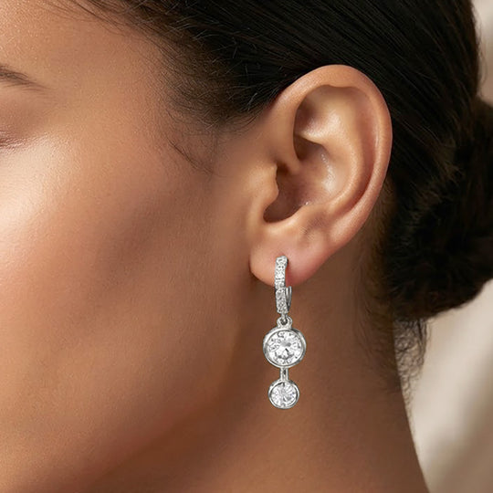 MSE5608 - Double Drop Crystal Earrings