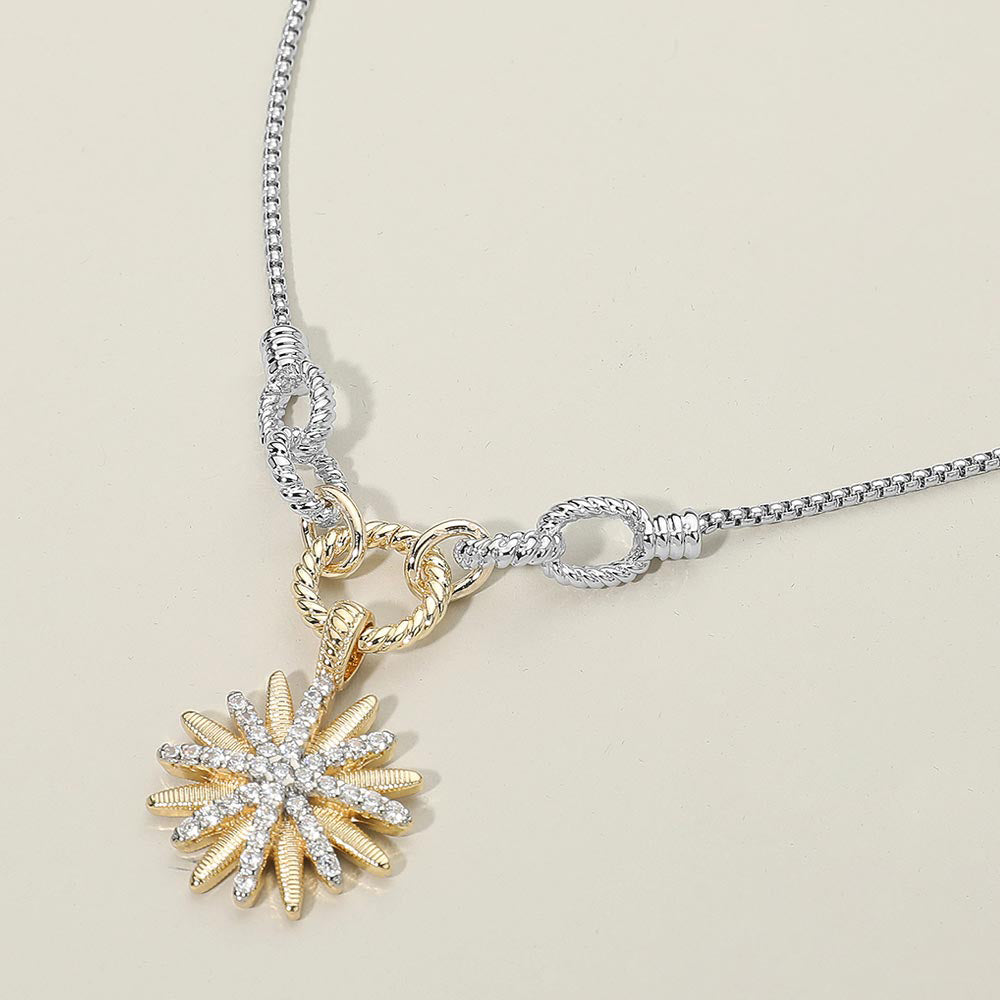 PDN9296 - Aurora Radiance Sunburst Necklace-10-Jewelry-Wona Trading, Inc.-Krista Anne's Boutique, Women's Fashion and Accessories Located in Oklahoma City, OK and Black Mountain, NC