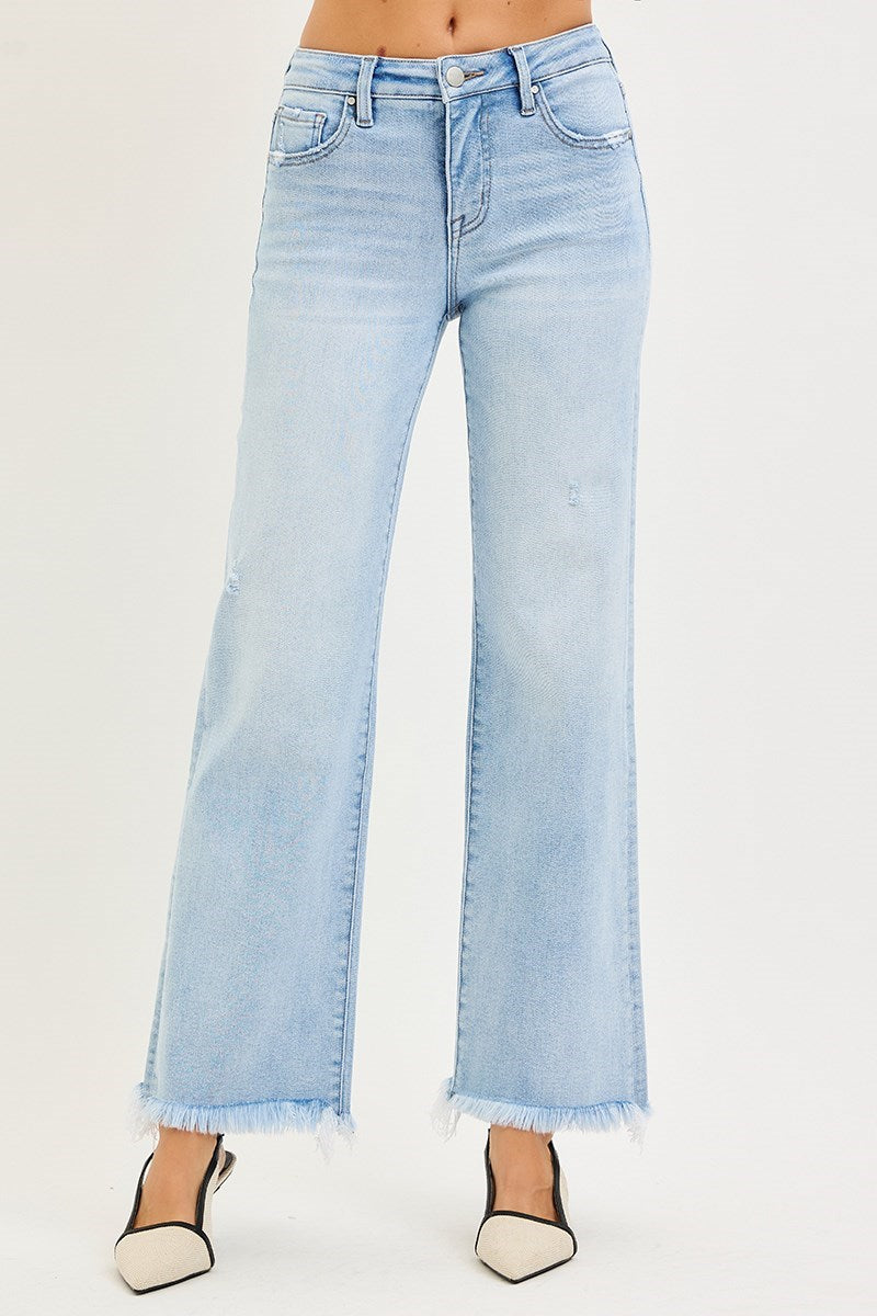 PSA21320 - Norma Frayed Edge Jeans-04-Bottoms-Risen Jeans-Krista Anne's Boutique, Women's Fashion and Accessories Located in Oklahoma City, OK and Black Mountain, NC
