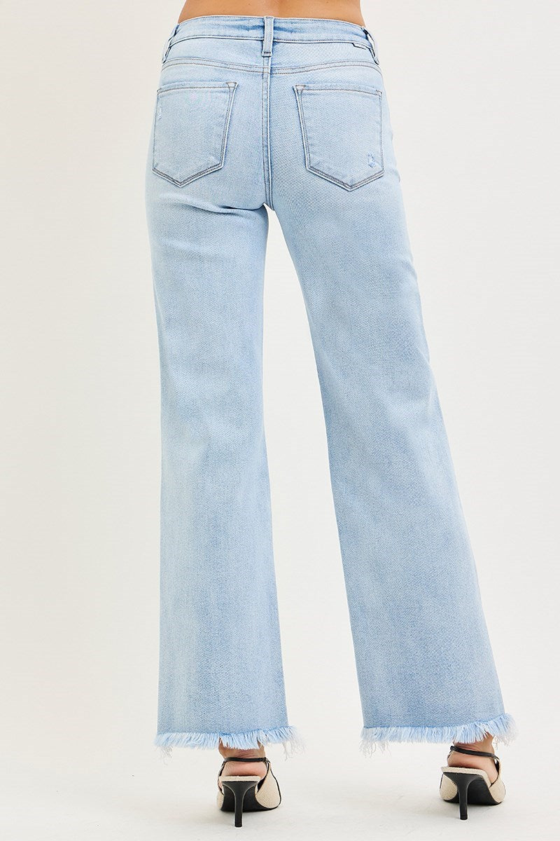 PSA21320 - Norma Frayed Edge Jeans-04-Bottoms-Risen Jeans-Krista Anne's Boutique, Women's Fashion and Accessories Located in Oklahoma City, OK and Black Mountain, NC