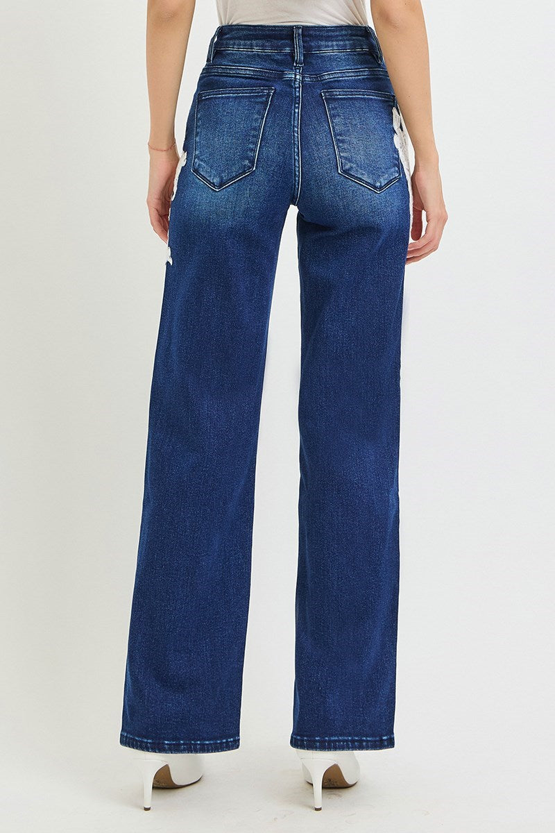PW20009 - Opaline Lace Jeans-04-Bottoms-Risen Jeans-Krista Anne's Boutique, Women's Fashion and Accessories Located in Oklahoma City, OK and Black Mountain, NC