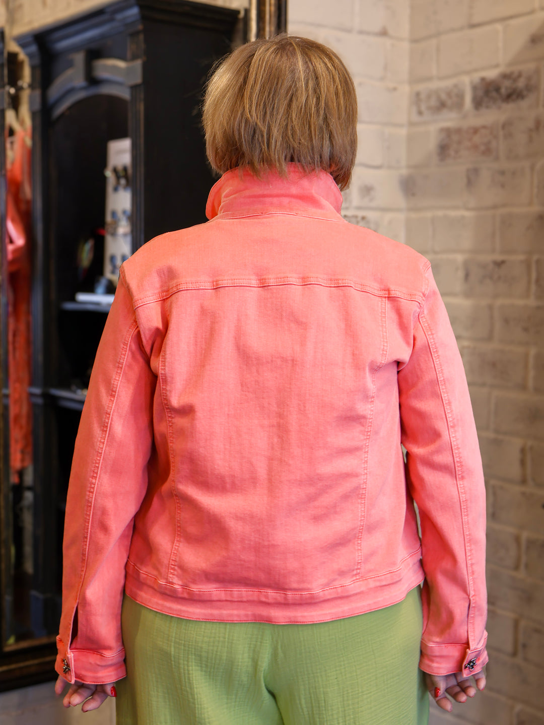 Z6421 - Denim Jacket w/ Flower Buttons-01-Jackets/Blazers-Picadilly-Krista Anne's Boutique, Women's Fashion and Accessories Located in Oklahoma City, OK and Black Mountain, NC